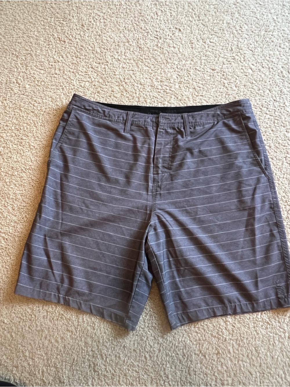 Men's Gray Stripe Casual Shorts
